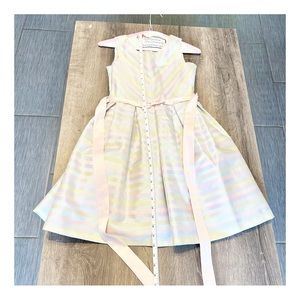 Pink yellow white pastel colors children dress. Brand Bonnie Size 12.